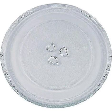 Plateau Tournant - Verre Résistant Chaleur - Pour Micro-ondes - Diamètre 24,5 Cm - Épaisseur 5 Mm - 3 Fixations - 1 Pièce (1/5)