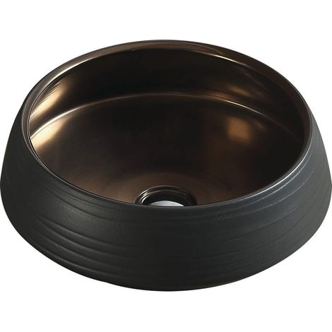 Mexen Ariana Aufsatzwaschbecken 43 x 43 cm, Schwarz/Gold - 22054366