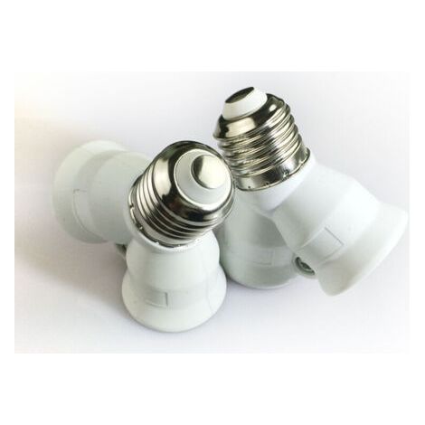 E27 Convertisseur de prises 2 en 1 Adaptateur de base de 2 adaptateurs pour ampoules à LED et ampoules à incandescence et ampoules CFL [Classe énergétique A+]