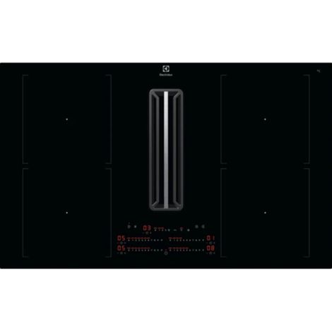 Electrolux KCC84453CK Piano ad induzione con cappa integrata Bridge con eXtractor versione filtrante. Colore del prodotto: Nero, Posizionamento dell'apparecchio: Da incasso, Dimensione della larghe... (1/5)