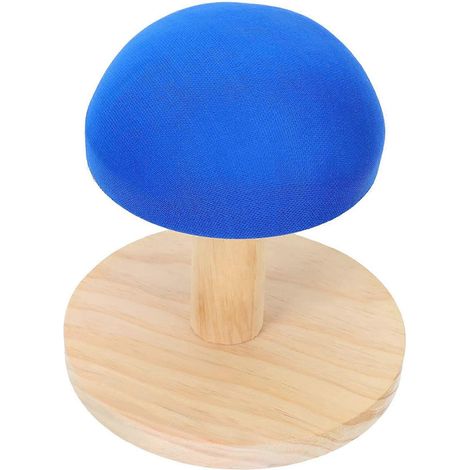 Tabouret de Repassage Rond en Bois Massif, Table d'Appoint pour Manches et Cols, Accessoire Ménager Pratique (1/4)