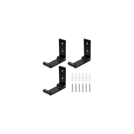 Set di 3 ganci da parete pieghevoli, ganci per casco pieghevoli in lega di alluminio, appendiabiti invisibile per ufficio, camera da letto, cucina, bagno, 15 kg (nero) 7,8 cm x 2,5 cm x 1,7 cm - Crezu