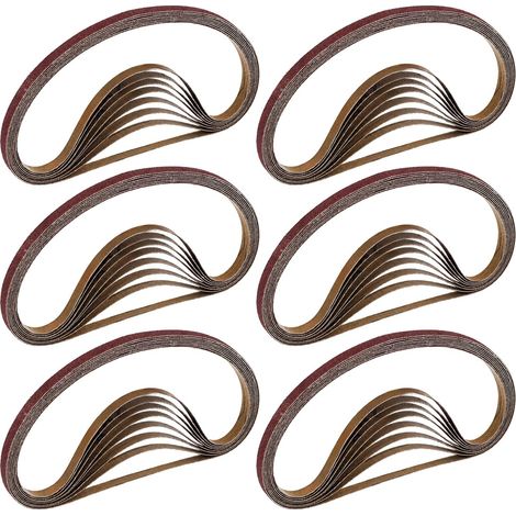 Bandes Abrasives 9 x 533 mm Lot de 40, Grains 40/60/80/120/240/320, Ponceuse à Bande et Lime Électrique Papier de Verre pour Ponçage et Polissage du Métal du Bois et du Cuir (1/5)