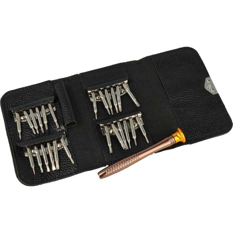 vhbw Schraubendreher Set 25 in 1 Feinmechaniker Werkzeug kompatibel mit iPhone, Handy, Brille, Computer - mit Etui (1/5)