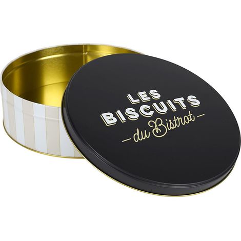 Scatola per biscotti da bistrot con strisce beige