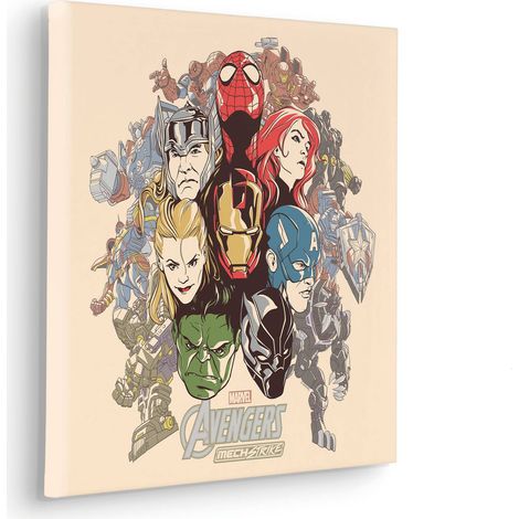 Komar Canvasbild Avengers Strike Back - 40 x 40 cm - Bild auf Keilrahmen (1/2)