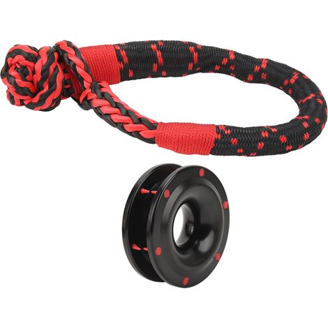 Poulie de retenue de corde avec manille souple combinée, robuste, 22 000 lb, pour le dépannage de VTT, UTV, remorques, camions et VUS tout-terrain (1/5)