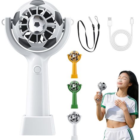 Générique Mini Ventilateur Portable En Forme Ballon De Foot, Nouveau modèle Ventilateur Usb Rechargeable Silencieux, Avec Cordon De Voyage Léger – Idéal Pour Les Jeux En Plein Air (1/5)