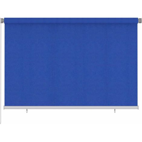 vidaXL Store roulant d'extérieur 225 (l) x 140 (H) cm bleu HDPE (1/5)