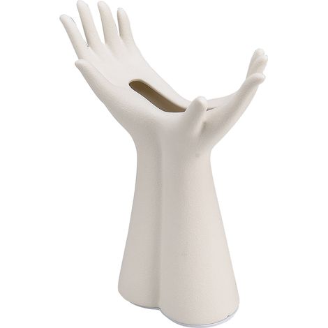 Vase céramique blanc 18.5 x 15 8.3 cm - décoration raffinée pour salon - qualité supérieure garantie (1/5)