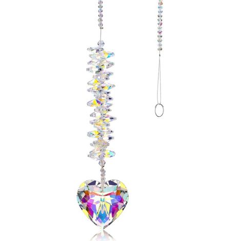 Sonnenfänger aus Kristall mit herzförmigem Prismenanhänger, klarer K9-Kristall-Hängeanhänger, Schlafzimmer-Vorhangdekoration