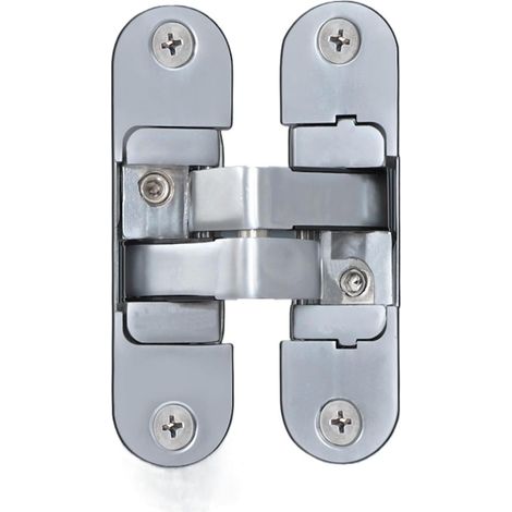 Compatible For L'ameublement, Charnière Croisée Invisible Réglable En 3D, Raccord De Porte En Bois(Silver right) (1/5)