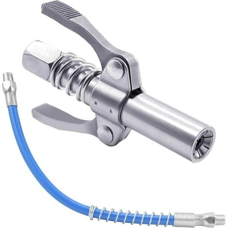 Buse pour pistolet à graisse, raccord pour pistolet à graisse avec tuyau de 30 cm, raccord G à double poignée pour pistolet à graisse, raccord pour pistolet à graisse à mâchoire verrouillable (1/5)