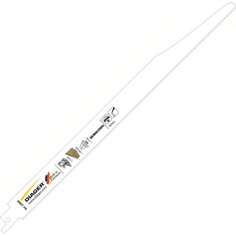 5 Lames de Scie Sabre Spéciale Démolition Lg 300mm (pour Acier et Bois) (1/2)