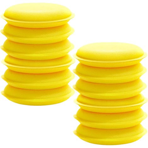 Sollbry Tampons de Polissage de Voiture, applicateur de Mousse Souple, éponge applicatrice de Cire pour Nettoyer Les vitres des véhicules, 12 pièces (1/5)