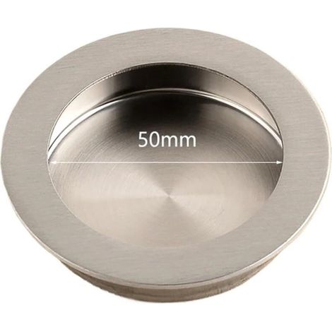 Manijas empotradas de acero inoxidable para puertas corredizas con tornillos para uso residencial y comercial (círculo de 70 mm)