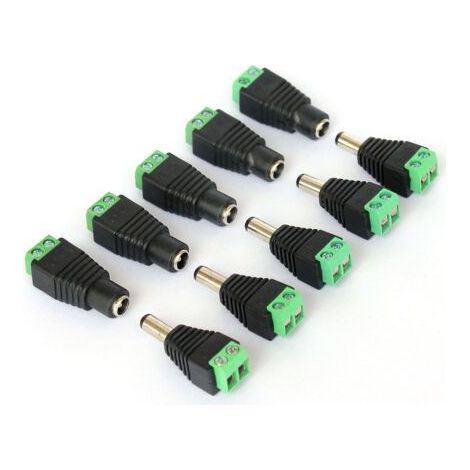 PA 10 Stück DC-Stecker/Buchse für Videoüberwachungskamera 2,1 x 5,5 mm (1/5)