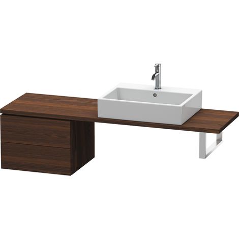 Duravit L-Cube Base pour console, largeur 520mm, profondeur 477mm, 2 tiroirs, Coloris: Noyer brossé Placage bois véritable - LC582706969 (1/4)