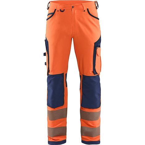 Pantalon de travail stretch haute visibilité 4D 1197 - Orange/Marine S - FR(40) - SE(C46) - Standards