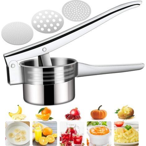 Manuelle 3-in-1-Zitruspresse aus Edelstahl: für Zitronen, Orangen, Kartoffeln und Erde Haushalts-Zerkleinerungswerkzeuge (1/3)