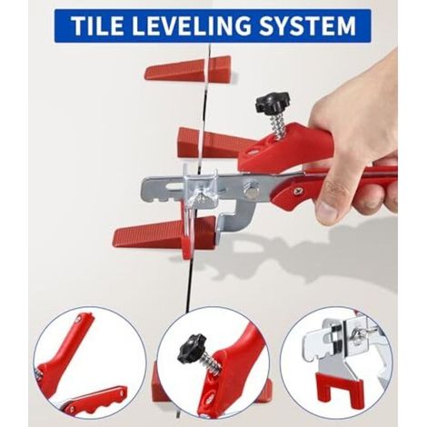 600 Système de Nivellement Carrelage, 2mm localisateur de carrelage+ 500 Clips+100 pièces Cales réutilisables Ensemble, l'aide à la pose des carreaux, Pour les professionnels (1/5)