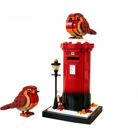 Vintage Postbox & Robin Brick Set - Vintage Postbox Robin Brick Set