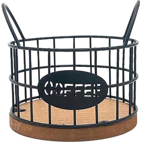 Porte-dosettes de café, contenant pour dosettes de café, accessoires pour bar à café, panier de rangement en métal pour dosettes de café, idéal pour le comptoir de la cuisine. (1/4)