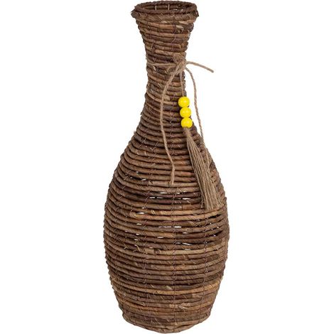 Jarrón de hoja de banana natural marrón, D25x57 cm