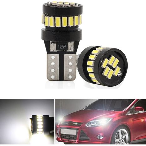 Set mit 2 LED‑Diodenlampen für Standlicht (T10 W5W), 24 SMD, 12V, Canbus – fehlerfrei (Error free), weißes Licht