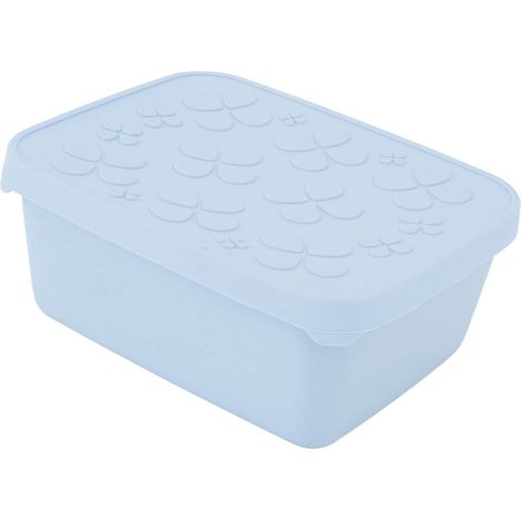 Boîte à lunch en acier inoxydable pour enfants et adultes, 550 ml, en métal 304, de type bento, avec couvercle en silicone étanche, idéale pour les en-cas, les fruits et les légumes. Couleur : bleu br (1/5)