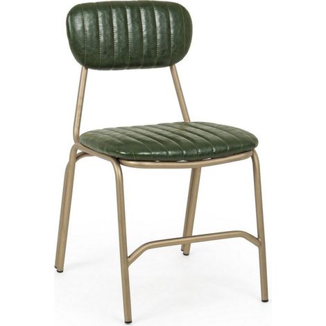 Sedia Addy con struttura in acciaio verniciato a polvere epossidica, per arredo interno 44 x 55 x h 80 cm -Verde Scuro / Confezione da 4 pezzi (1/4)