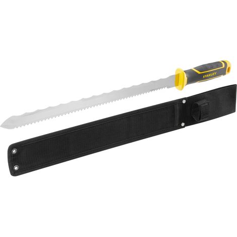 Stanley – Couteau isolation 350 mm denture dentelée et fine – Poignée bimatière antidérapante – Étui inclus – FMHT103271