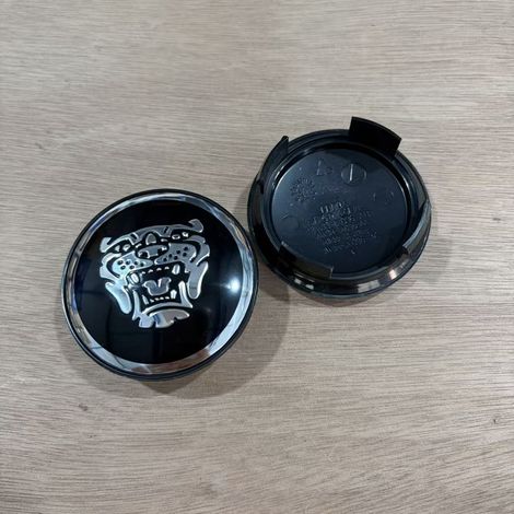 Cache moyeu de roue 59 mm compatible Jaguar XF XJL XK X-Type, enjoliveur central jante sans logo noir, bouchon de moyeu voiture, lot de 4 pièces (1/2)
