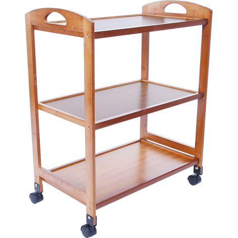 Chariot de cuisine roulant 3 étagères, rangement mobile avec roulettes, étagère organisateur (1/5)