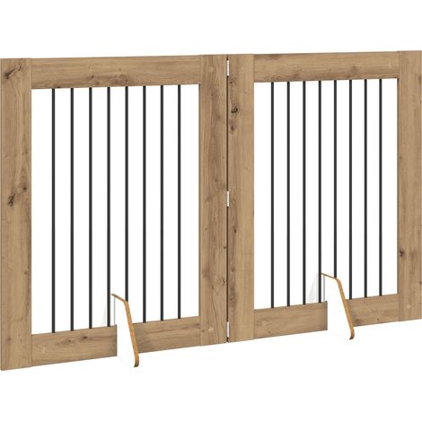 Cancello per cani pieghevole con supporti 2 pcs 160,5 cm vidaXL (1/4)