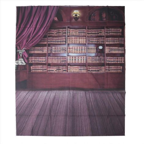 Décors de sol de bibliothèque vintage, accessoires de photographie (1/5)