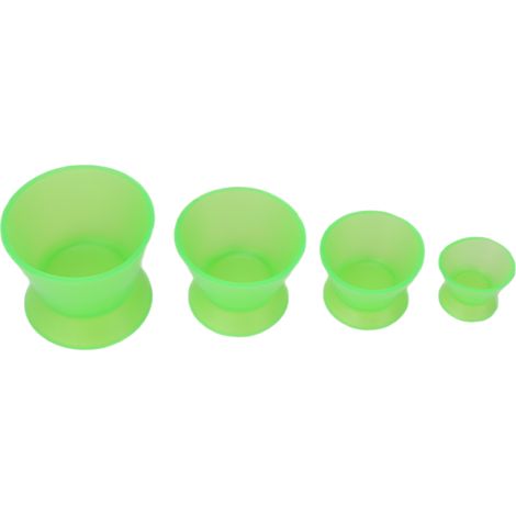 Bol mélangeur en silicone vert, lot de 4, pour peinture, masque facial, mélange dentaire, récipient souple et résistant, idéal cosmétique et art. (1/5)