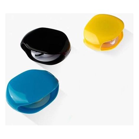 Enrouleur de câble - Jaune, bleu, noir - Kit de 3 pièces - Organisateur de câble de charge - Boîte de rangement pour câbles - Clip pour câble d'écouteurs (1/5)