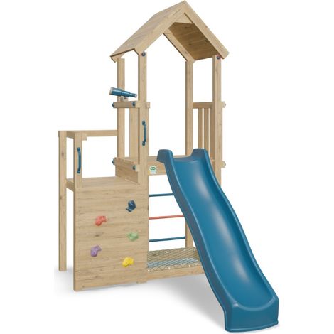 Trigano Spielturm Holz "AGILE XPLORER 2", mit Sandkasten mit Netz, Plattform mit Rutsche, Kletterwand und Fernglas (1/4)