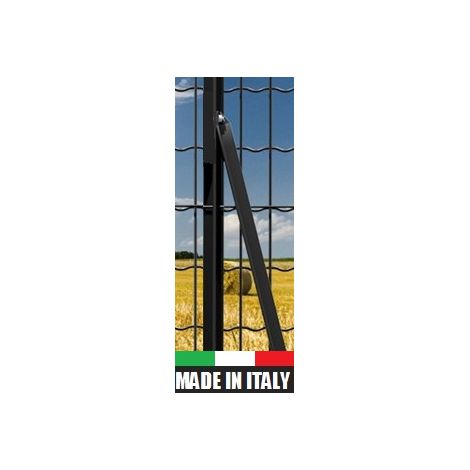 Saetta a "L" in Ferro Plastificato Antracite - Altezza 150 cm - per Sostegno Paletti Recinzione (1/2)