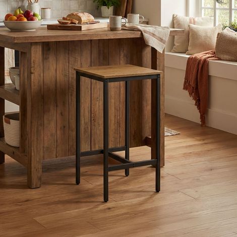 Tabouret de bar 60x60x105 cm naturel et noir - CEFUSA