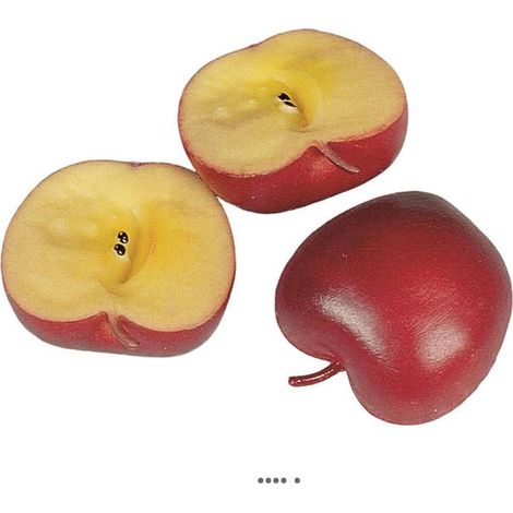 Demi Pomme artificielle Rouge X 3 en Plastique soufflé H 65x40 mm (1/3)