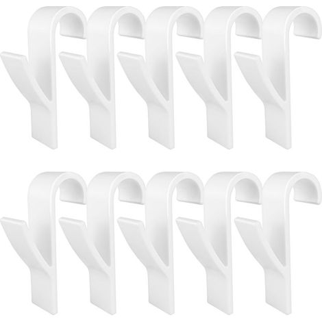 10 ganchos para toalleros, ganchos para radiadores, albornoces, plástico, para todos los radiadores estándar, baño y cocina, flexibles, extraíbles (blanco) (1/5)