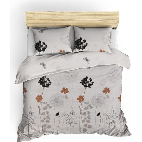 King Quilted Bedspread (IT) Blanco Gris Negro Marrón (1/4)