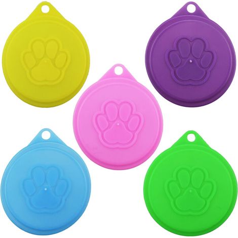 Ensemble de 4 gamelles pour animaux - Rose + Jaune + Bleu + Vert + Violet - Taille universelle (1/5)