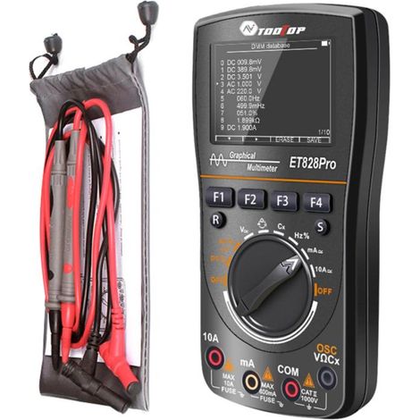 TOOLTOP ET828Pro Digitaloszilloskop, 6000 Counts Multimeter, 50MS/s, 10MHz Bildschirm.