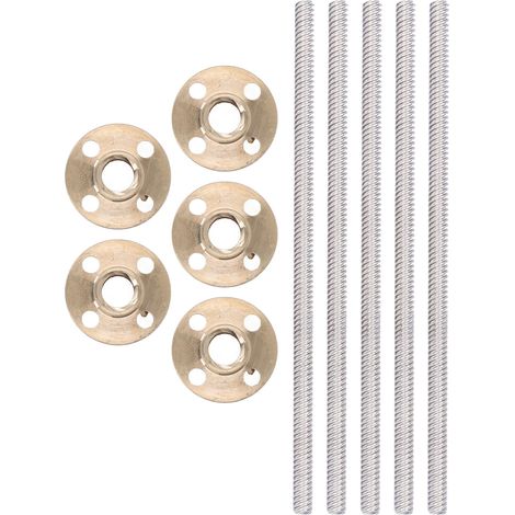 Lot de 5 vis-mères trapézoïdales haute résistance et de précision pour imprimante 3D (écrou en laiton T8x8). (1/5)