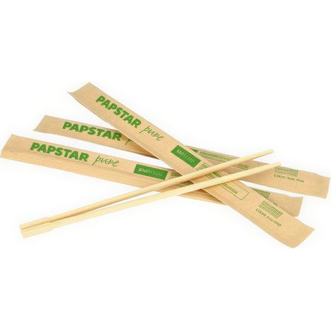 Baguettes chinoises emballées individuellement, 23 cm, 50 paires (1/2)