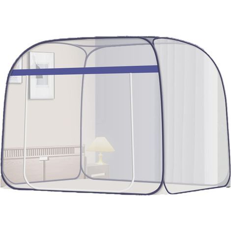 Moustiquaire double pour lits doubles – maille haute densité – convient à une utilisation intérieure et extérieure (1,8 m de large 2,0 m de long) (1/4)