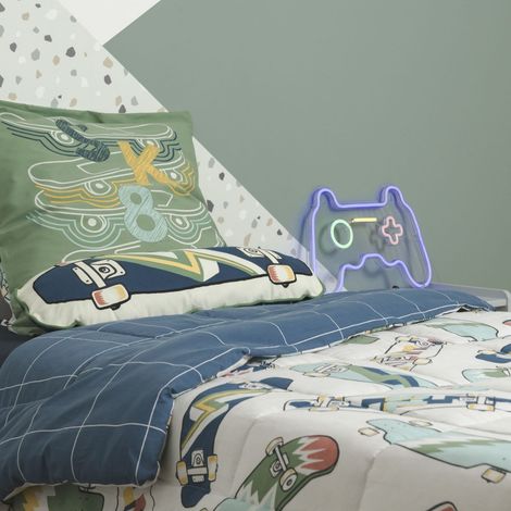 Couette imprimée 140x200cm + 1 taie d'oreiller 63x63cm coton motif stakeboard - STREET (1/5)